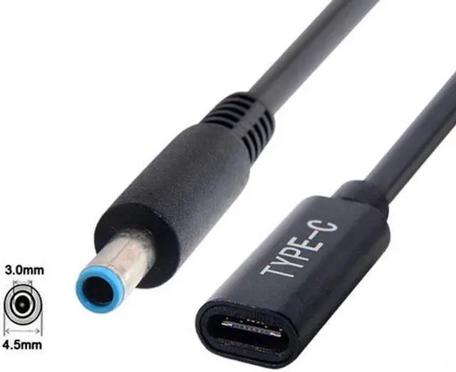 Alt view image 3 of 5 - Aomoproing Type C USB-C Female Input to DC 4.5*3.0mm Power PD Charge Cable fit for HP Laptop 18-20V