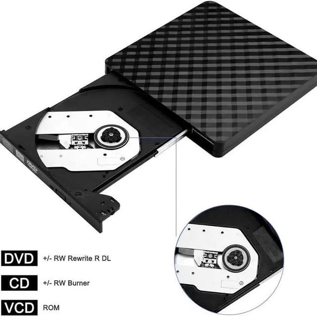 Alt view image 7 of 7 - External DVD Drive, CD DVD +/-RW Drive USB 3.0 Protable USB DVD/CD ROM Burner Optical Drive Player Reader Writer for Windows 11/10/8/7 Laptop Desktop Computer, Mac OS (Black)