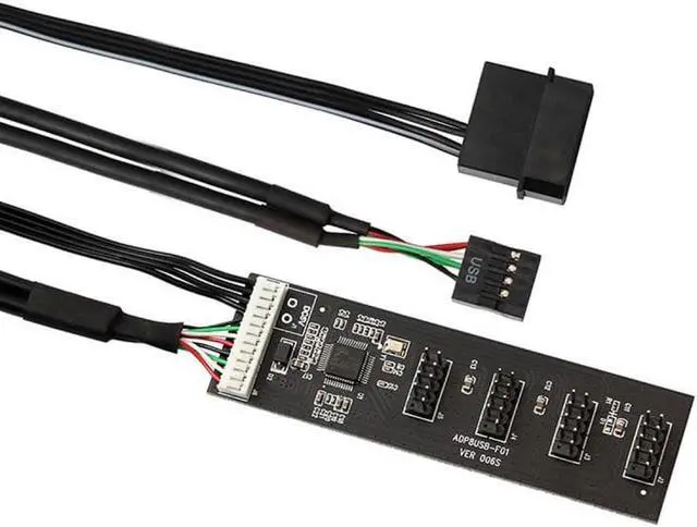 Alt view image 5 of 7 - Aomoproing USB 2.0 9pin 10pin Header 1 to 4 Female Splitter Extension Cable HUB with IDE 5V Power Connector Adapter Port Multilier