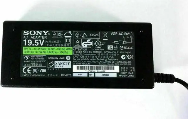 Alt view image 3 of 3 - Genuine So-ny VGP-AC19V10 AC Adapter ADP-90YB Charger Laptop w/PC