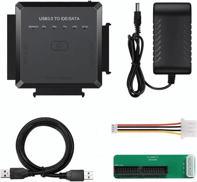 Alt view image 3 of 7 - SATA/IDE to USB 3.0 Adapter, Hard Drive Adapter Cable for Universal 2.5/3.5 Inch IDE/SATA w/One Touch Backup, External Hard Drive Reader for 2.5" 3.5" SSD HDD CD/DVD Optical Drives w/12V/2A Adapter