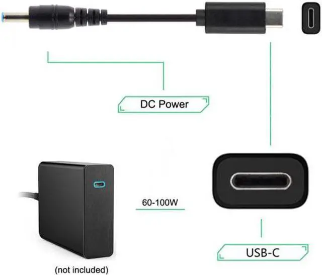 Alt view image 6 of 7 - Aomoproing  Type C USB-C Input to DC 4.5*3.0mm Power PD Charge Cable for Laptop 18-20V