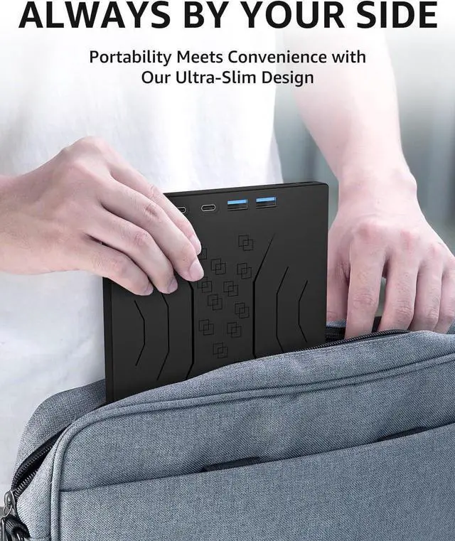 Alt view image 2 of 7 - [7 in 1] DVD External Blu-ray Drive, USB 3.0 Type-C External Bluray DVD Drive Burner with SD/TF Port - Support Disc R/W - External Disc Drive Compatible with Windows XP/7/8/10/11, Linux, MacOS