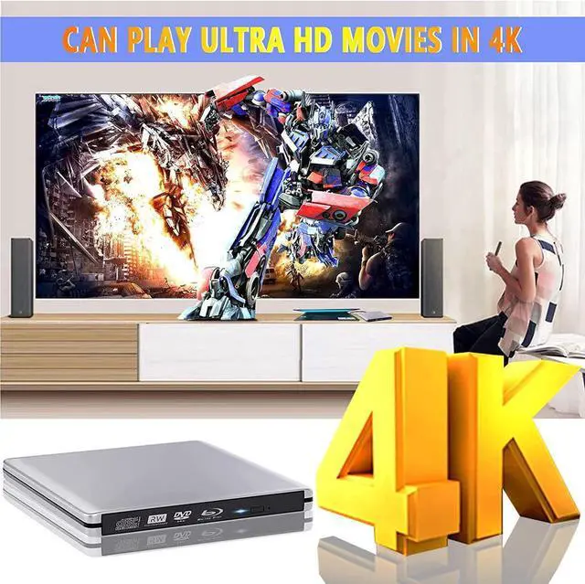 Alt view image 7 of 7 - External Blu-ray DVD Drive, USB 3.0 and Type-C Blu-ray CD DVD Burner 3D Slim Optical Blu-ray Disc DVD Drive, DVD/BD Player Read/Write Portable Blu Ray Drive Compatible with/Win7/Win8/Win10/ Mac OS
