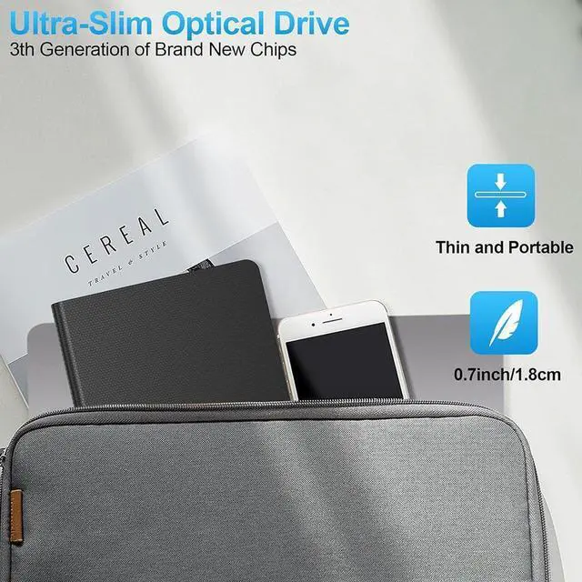 Alt view image 3 of 7 - External CD DVD Drive for Laptop, [7 in 1] USB 3.0 & Type C CD Burner External DVD Drive Portable DVD Player with 4 USB and TF/SD Slots,Slim External CD Drive Compatible with Windows Linux MacOS