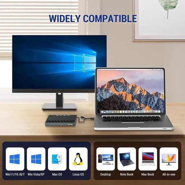 Alt view image 7 of 7 - [7-in-1] External Blu-ray DVD Drive, BD Player with Read/Write Blu ray Drive Burner SD/TF Card Slots and 4 USB Ports DVD Burner Optical Drive 3D Bluray Drive for Laptop PC Desktop Windows 11 10 Mac OS