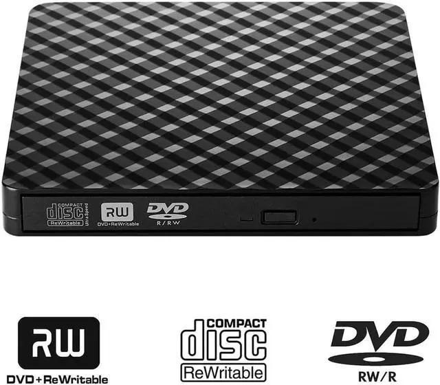 Alt view image 6 of 7 - External DVD CD Drive USB 3.0 Burner Writer Drive Player High Speed Data Transfer for Laptop/Desktop/MacBook/Mac OS/Windows10/8/7/XP/Vista (Black)