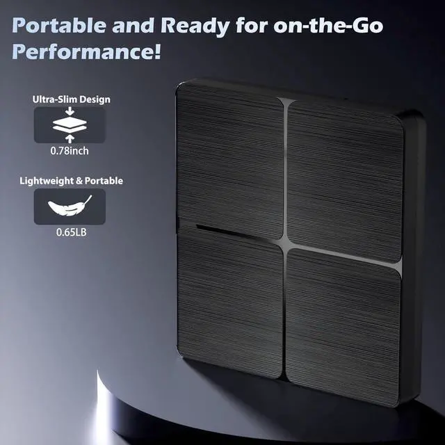 Alt view image 5 of 6 - External CD/DVD Drive for Laptop, USB 3.0 and Type C DVD Drive External Portable DVD Player for Laptop, CD Burner External Optical CD DVD Drive Compatible with PC Windows 11/10/8/7 Linux MacOS