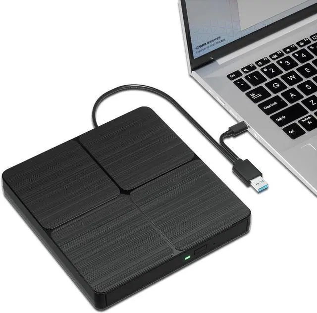 Main image of External CD/DVD Drive for Laptop, USB 3.0 and Type C DVD Drive External Portable DVD Player for Laptop, CD Burner External Optical CD DVD Drive Compatible with PC Windows 11/10/8/7 Linux MacOS