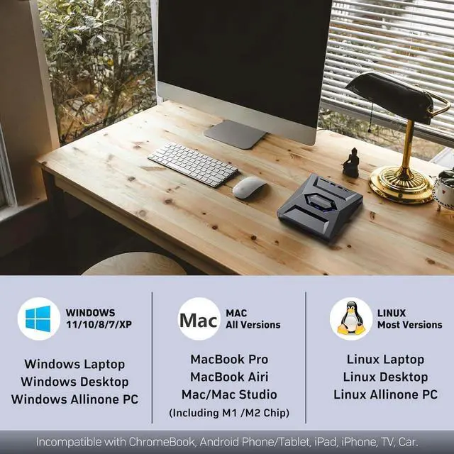 Alt view image 2 of 7 - [6 in 1] External Blu Ray Drive, Portable Bluray Player Writer Reader,CD Burner with USB 3.0 Type C Port & SD Card, DVD & CD-ROM +/-RW, External Blu-Ray Drives for PC Laptop Windows Mac Linux