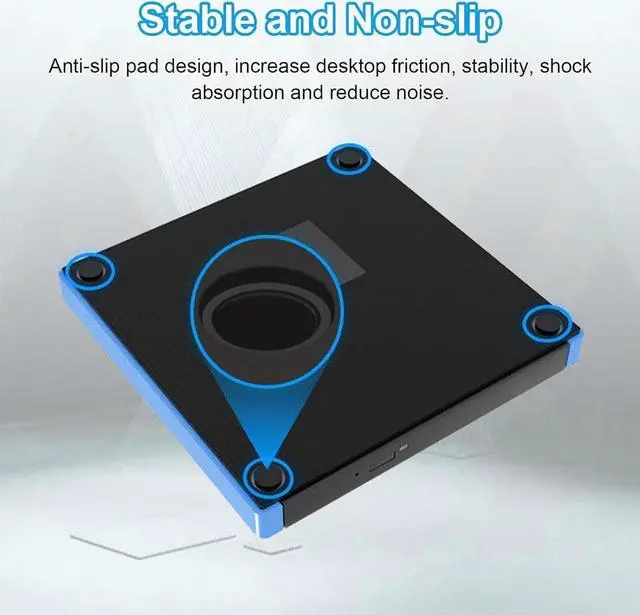 Alt view image 5 of 7 - External CD DVD Drive for Laptop, Type C & USB 3.0 External DVD Drive, 24x CD 8x DVD Super Fast Speed CD/DVD +/-RW Burner Reader, Optical DVD Drive for Windows, Linux, Mac OS Laptop Desktop PC