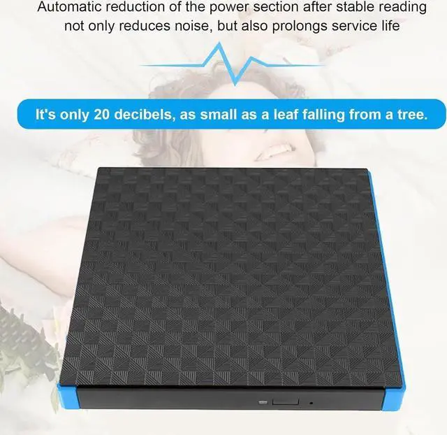 Alt view image 3 of 7 - External CD DVD Drive for Laptop, Type C & USB 3.0 External DVD Drive, 24x CD 8x DVD Super Fast Speed CD/DVD +/-RW Burner Reader, Optical DVD Drive for Windows, Linux, Mac OS Laptop Desktop PC