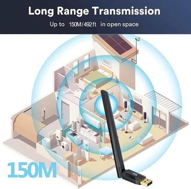 Alt view image 3 of 7 - Bluetooth 5.4 Adapter for PC, 150M Long Range USB Bluetooth Dongle BT 5.4 EDR USB Adapter for PC Wireless Mouse Keyboard Audio Receiver Transmitter, Compatible with Windows 11/10/8.1