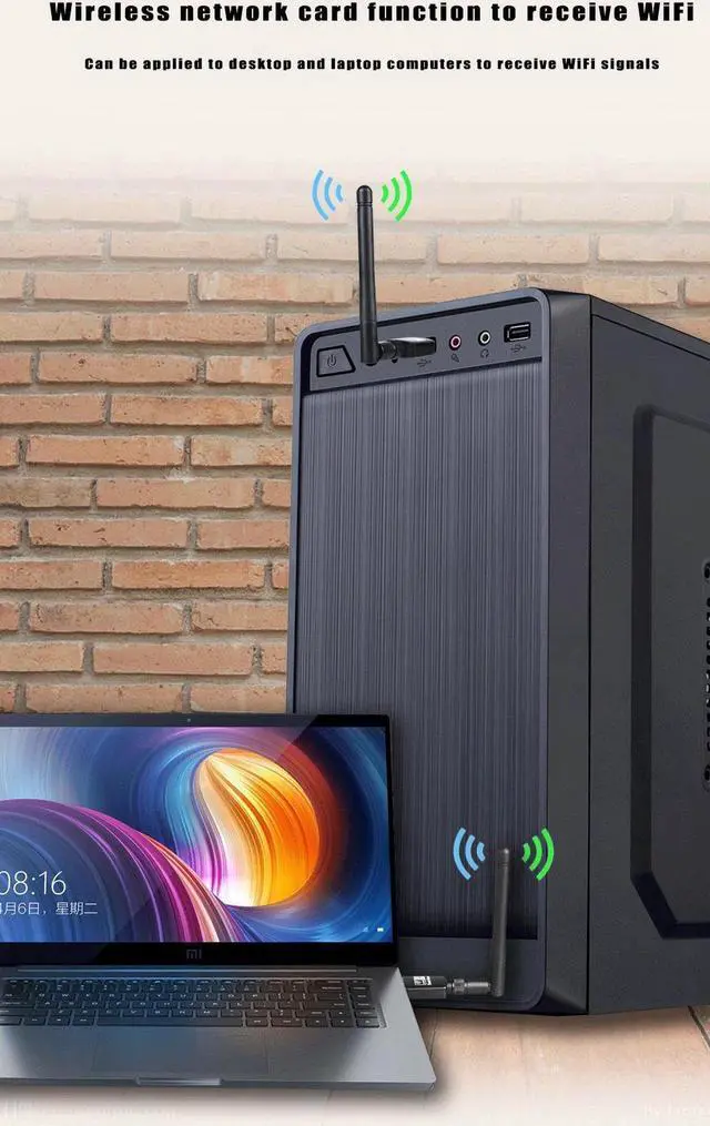 Alt view image 2 of 7 - USB Network Card 2.4Ghz & 5Ghz Dual Band 600Mbps USB WiFi Dongle, Bluetooth 5.0 and WiFi 2 in 1 Wireless Adapter, Wireless Wi-Fi Network Card for Windows7/8.1/10