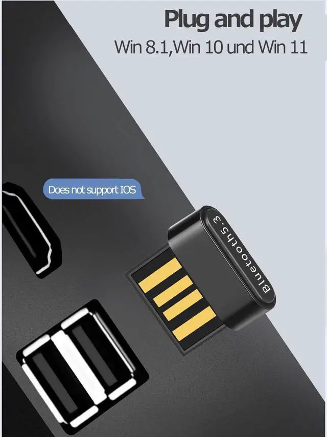 Alt view image 7 of 7 - USB Bluetooth Adapter for PC, USB Bluetooth 5.3 Dongle EDR Bluetooth Stick for PC, Desktop, Laptop Compatible with Windows 11/10/8.1/7