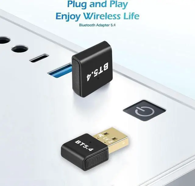 Alt view image 4 of 6 - Bluetooth 5.4 Adapter, USB Bluetooth 5.4 Stick Dongle (EDR & BLE) Plug and Play Bluetooth Adapter 5.4 for PC Laptop Desktop Computer, Supports Windows 11/10/8.1/7