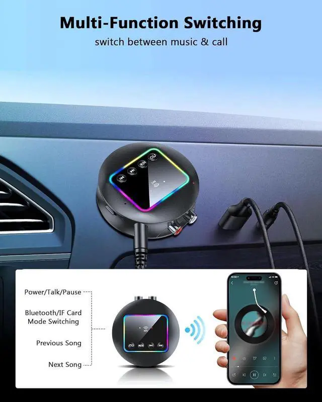 Alt view image 3 of 6 - Wireless Bluetooth 5.4 Adapter - Bluetooth Transmitter & Receiver (TX | RX), Bluetooth Adapter for AUX/RCA/TF/NFC, Plug and Play, Suitable for TV, PC, Audio, Headphones, Projectors, Amplifiers