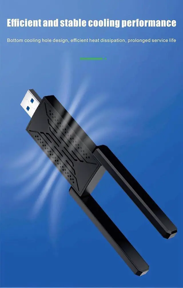 Alt view image 2 of 7 - USB WiFi Adapter,1300Mbps WiFi USB 3.0 Dual Band 5G/2.4G Wireless Network Adapter for Desktop Laptop PC, Dual 2dBi Antennas, Supports Windows 10/8.1/8/7/Vista/XP, Mac OS 10.9-10.15