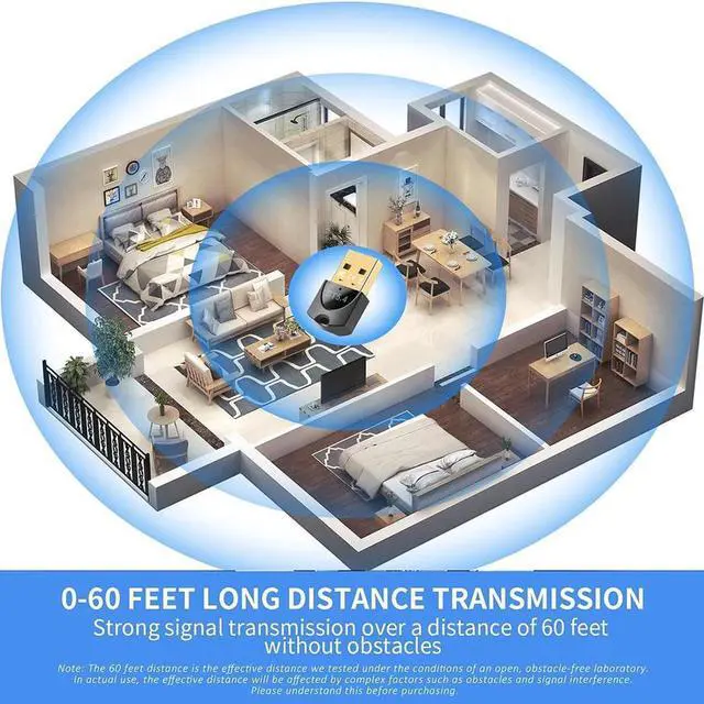 Alt view image 2 of 7 - Bluetooth 5.4 Adapter for PC, Bluetooth 5.4 EDR USB Bluetooth Adapter, Bluetooth Wireless Transmitter for Laptop, Headphones, Keyboard, Mouse, Bluetooth Stereo, Plug and Play, Windows 11/10/8.1