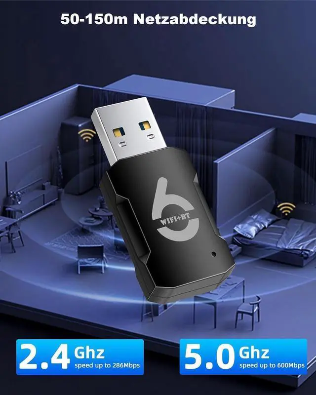 Alt view image 4 of 7 - WiFi 6 Bluetooth 5.3 USB Adapter for PC, AX900Mbps Dual Band WiFi Adapter (5.8GHz/2.4 GHz), Free Drive Bluetooth 5.3 USB 2.0, Bluetooth Adapter USB Wireless Adapter for Desktop/Laptop Win10/11