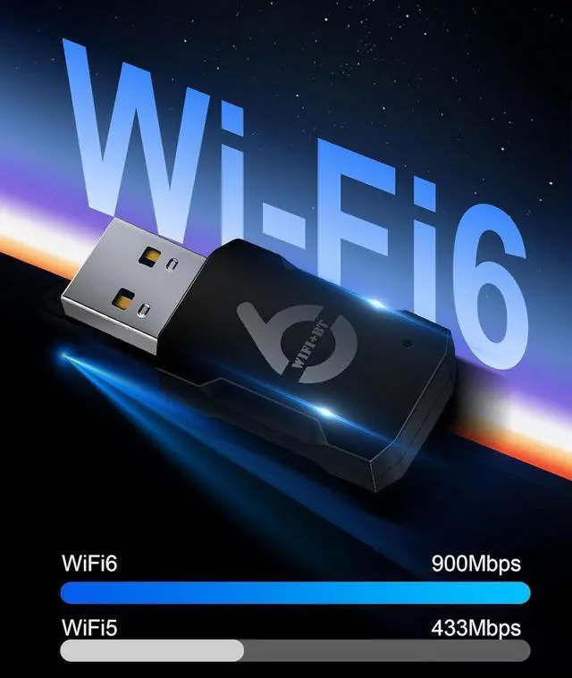 Alt view image 6 of 7 - WiFi 6 Bluetooth 5.3 USB Adapter for PC, AX900Mbps Dual Band WiFi Adapter (5.8GHz/2.4 GHz), Free Drive Bluetooth 5.3 USB 2.0, Bluetooth Adapter USB Wireless Adapter for Desktop/Laptop Win10/11