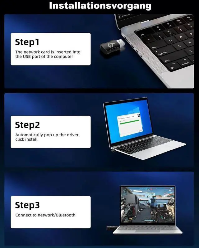 Alt view image 3 of 7 - WiFi 6 Bluetooth 5.3 USB Adapter for PC, AX900Mbps Dual Band WiFi Adapter (5.8GHz/2.4 GHz), Free Drive Bluetooth 5.3 USB 2.0, Bluetooth Adapter USB Wireless Adapter for Desktop/Laptop Win10/11