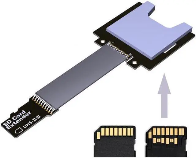 Alt view image 3 of 6 - Aomoproing TF Micro SD Male Extender to SD Female Card Extension Cable Adapter Flexible SD/SDHC/SDXC UHS-III UHS-3