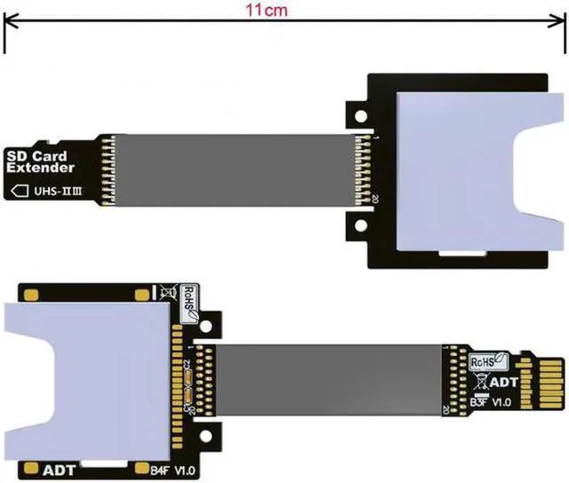 Alt view image 5 of 6 - Aomoproing TF Micro SD Male Extender to SD Female Card Extension Cable Adapter Flexible SD/SDHC/SDXC UHS-III UHS-3