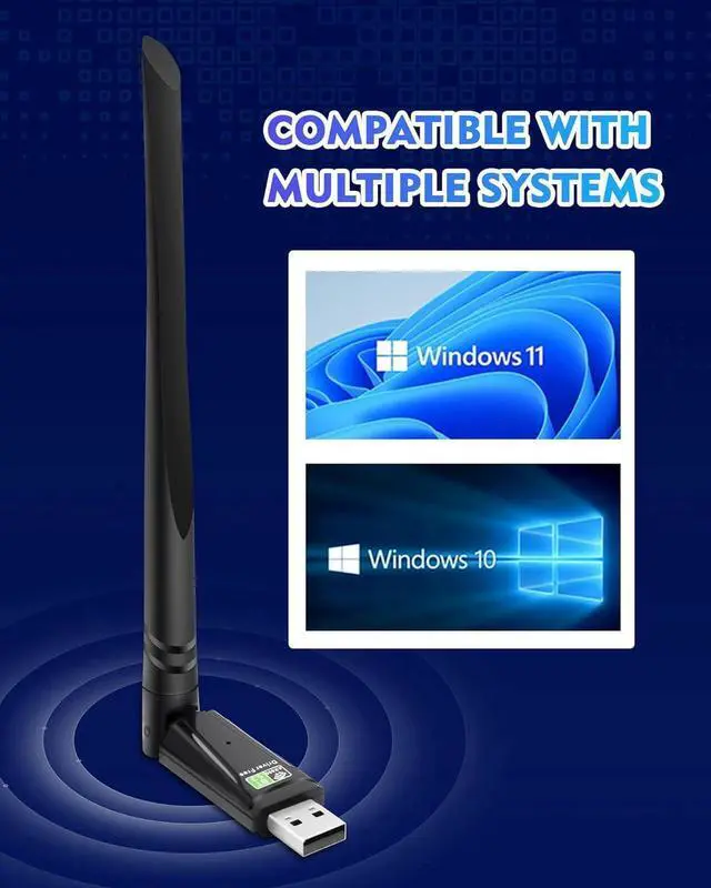 Alt view image 4 of 7 - Bluetooth Dongle for PC, 2 in 1 USB WiFi Adapter & Bluetooth 5.3 Adapter, 900Mbps USB WI-FI Dongle, 5DBi Antennas High Gain Dual Band 2.4GHz&5GHz, USB WiFi Adapter Support Windows 11/10