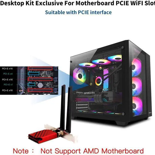 Alt view image 3 of 7 - WiFi Card PCIE WiFi 7 BE200 Tri-Band 802.11be 8774Mbps PCIe Wireless Adapter, WiFi 7 Network Adapter WiFi Card with BT5.4 Support Windows 11/10 Not for AMD Motherboards