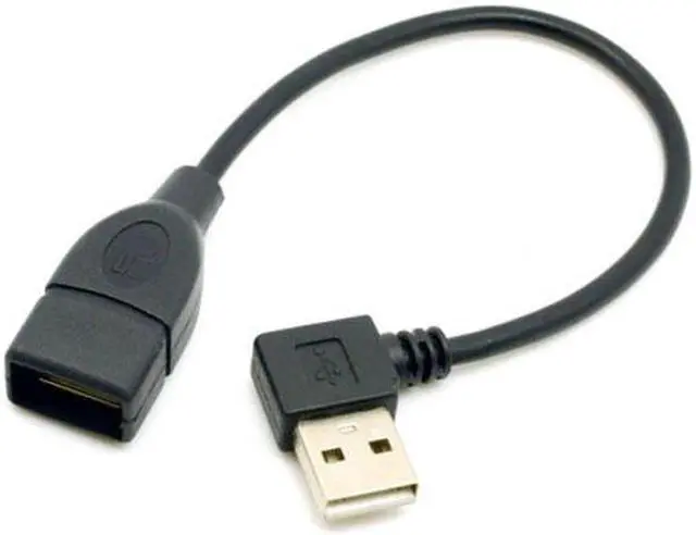Alt view image 3 of 7 - Aomoproing  90D Left Angled Type USB 2.0 A Male to USB Female M/F Extension Cable 20cm