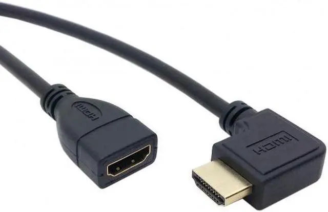 Main image of Aomoproing Right Angled 90 Degree Connector HDMI 1.4 with Ethernet3D Type A male to A female Extension Cable 0.5m