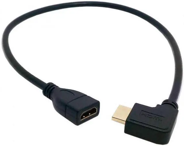 Alt view image 2 of 7 - Aomoproing Right Angled 90 Degree Connector HDMI 1.4 with Ethernet3D Type A male to A female Extension Cable 0.5m