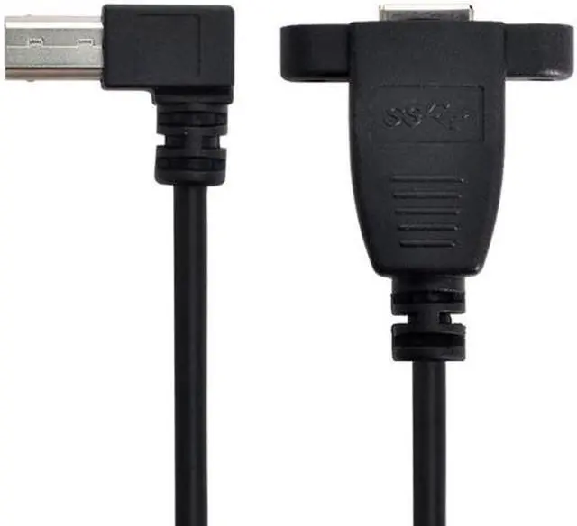 Alt view image 2 of 7 - Aomoproing USB 3.0 Back Panel Mount B Type Female To Right Angled 90 Degree B Type Male Extension cable 0.5m