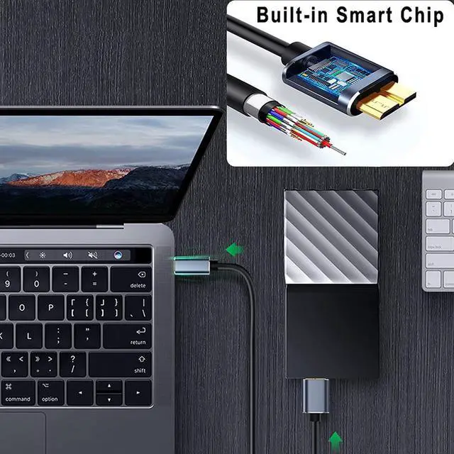 Alt view image 3 of 7 - USB C to Micro B Cord 3.3ft / 1M, USB Type-C to Micro-B Mobile Hard Disk Cable USB 3.1 to USB 3.0 Hard Disk Data Cable, The Transmission Rate is up to 5 Gbps, Suitable for External Hard disks