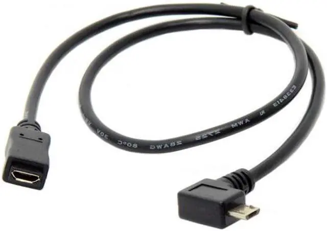 Alt view image 6 of 7 - Aomoproing  Left 90 Degree Angled Micro USB 2.0 Male to Female for Phone Extension Cable 0.5M