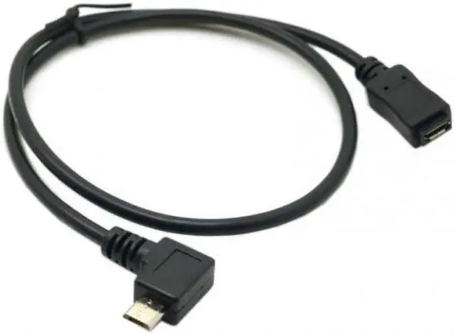Alt view image 3 of 7 - Aomoproing  Left 90 Degree Angled Micro USB 2.0 Male to Female for Phone Extension Cable 0.5M