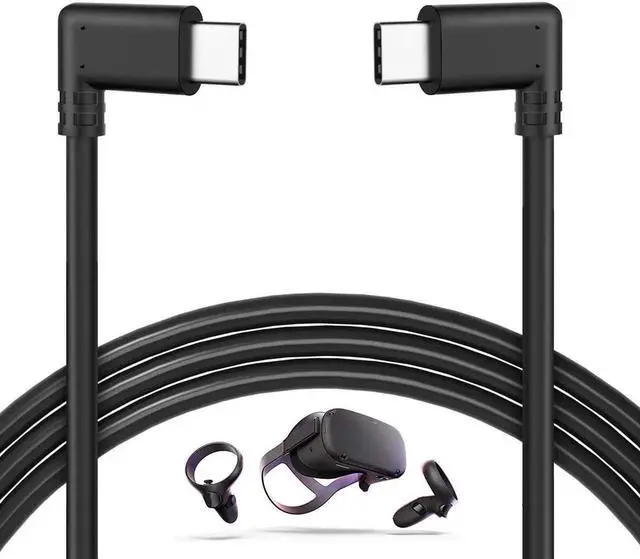 Main image of 10Feet / 3M Oculus Quest Cable, USB C to USB Type C Cable 3A 90 Degree Type C Quick Charge Cable for Oculus Quest Link VR Quick Charge Cable for Phone Tablet Oculus Link Headset Cable (10ft)