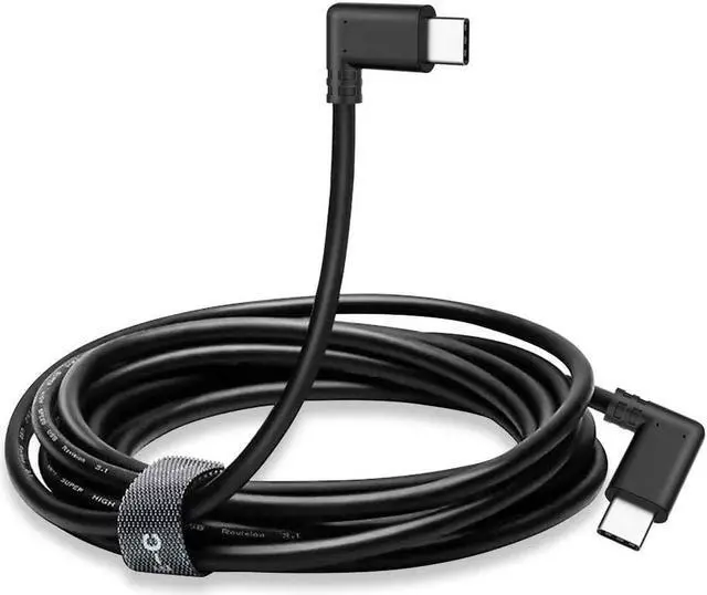 Alt view image 2 of 7 - 10Feet / 3M Oculus Quest Cable, USB C to USB Type C Cable 3A 90 Degree Type C Quick Charge Cable for Oculus Quest Link VR Quick Charge Cable for Phone Tablet Oculus Link Headset Cable (10ft)