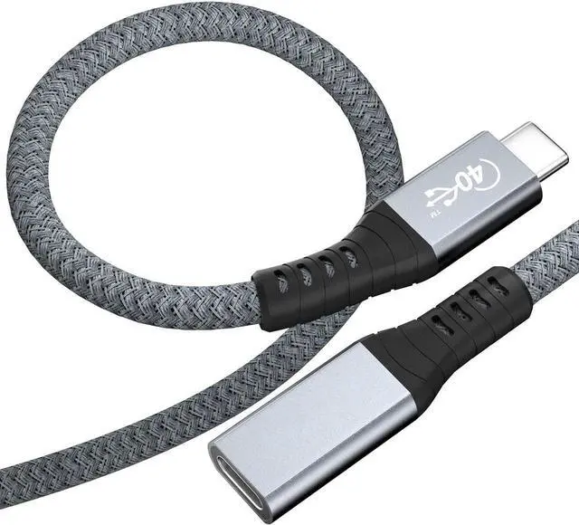 Main image of USB4 Extension Cable 1.64FT / 0.5M, Thunderbolt 3 & 4 Extension Cable, USB C 4.0 Support PD 100W 20V5A, 40Gbps Transfer, 8K@60Hz, 6K/4K@60Hz Video for Dell/HP, Mac-Book, i-Mac, Dell XPS