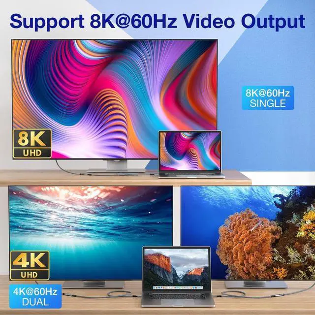 Alt view image 7 of 7 - USB4 Extension Cable 1.64FT / 0.5M, Thunderbolt 3 & 4 Extension Cable, USB C 4.0 Support PD 100W 20V5A, 40Gbps Transfer, 8K@60Hz, 6K/4K@60Hz Video for Dell/HP, Mac-Book, i-Mac, Dell XPS