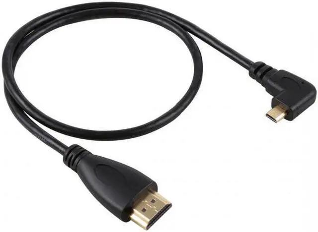 Alt view image 2 of 7 - Aomoproing Left Angled 90 Degree Micro HDMI to HDMI Male HDTV Cable for Cell PhoneTabletCamera