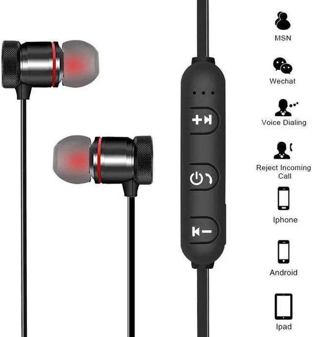 Main image of Magnetic Bluetooth Earphone Sports Neckband Magnetic Wireless Gaming Headset Stereo Earbuds Metal Earphones With Mic For IPhone
