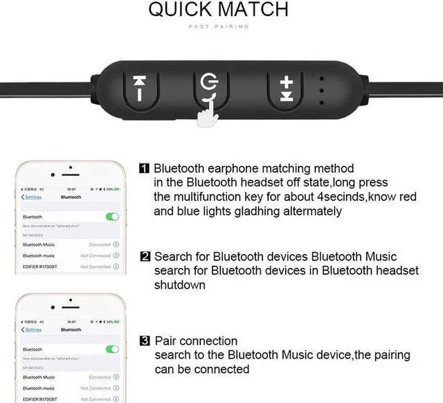 Alt view image 2 of 7 - Magnetic Bluetooth Earphone Sports Neckband Magnetic Wireless Gaming Headset Stereo Earbuds Metal Earphones With Mic For IPhone