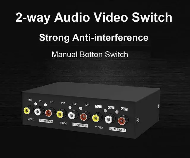 Alt view image 6 of 6 - AV RCA Switch Box, AV Switcher Composite Video L/R Audio Selector Box for DVD STB Game Consoles (2 in 1 out)