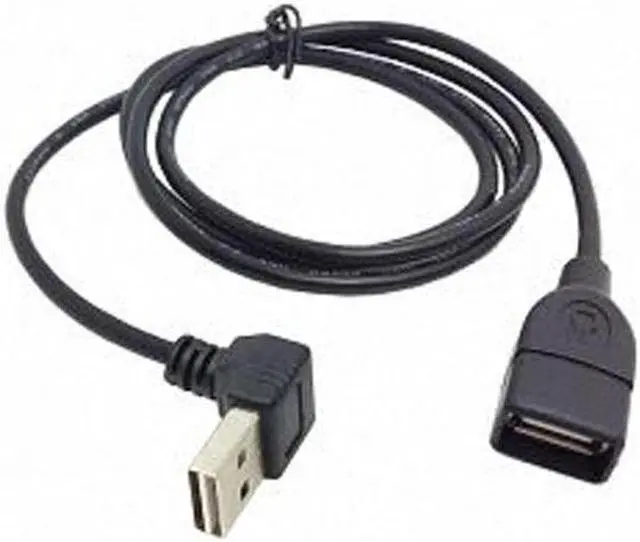 Alt view image 7 of 7 - Aomoproing USB 2.0 Male to Female Extension Cable 100cm Reversible Design UpDown Angled 90 Degree