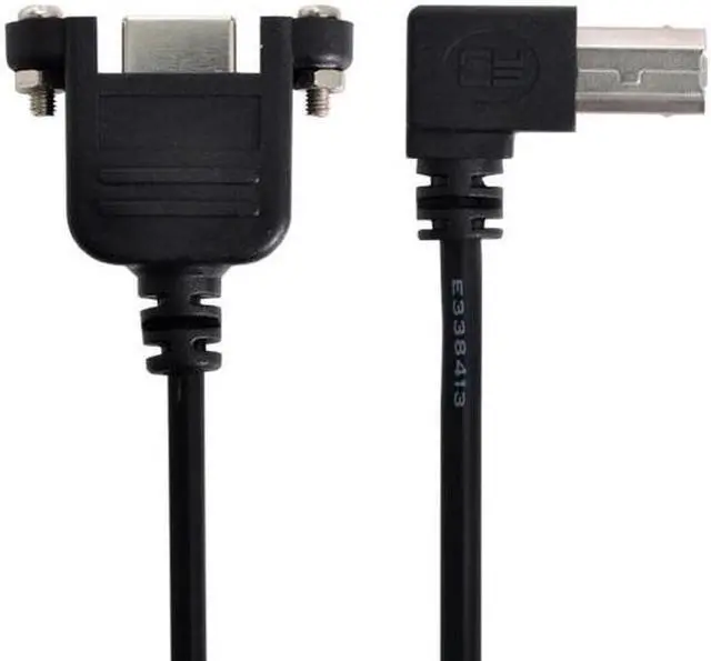 Alt view image 6 of 7 - Aomoproing  90 Degree Left Angled USB B Type Male to Female extension cable with screws for Panel Mount 50cm