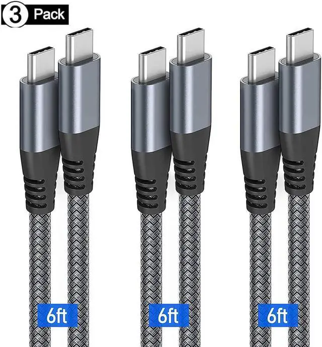 Main image of USB C to USB C Cable [6.6ft, 3-Pack], 60W/3A Fast Charging USB Type C Charger Cord Compatible with S-a-m-s-u-n-g Galaxy S22/S22+, S21/S21+ Ultra 5G, S20/S20+ Ultra 5G, Note 20/10, Pixel, Switch & More