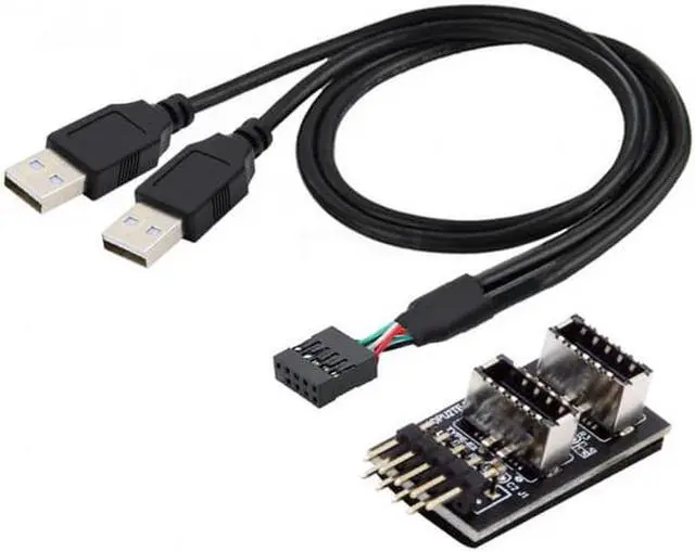 Main image of Aomoproing Dual USB 3.1 Front Panel Socket Key-A Type-E to USB 2.0 Type-A9Pin 10Pin Mainboard Header Male Cable Extension Adapter