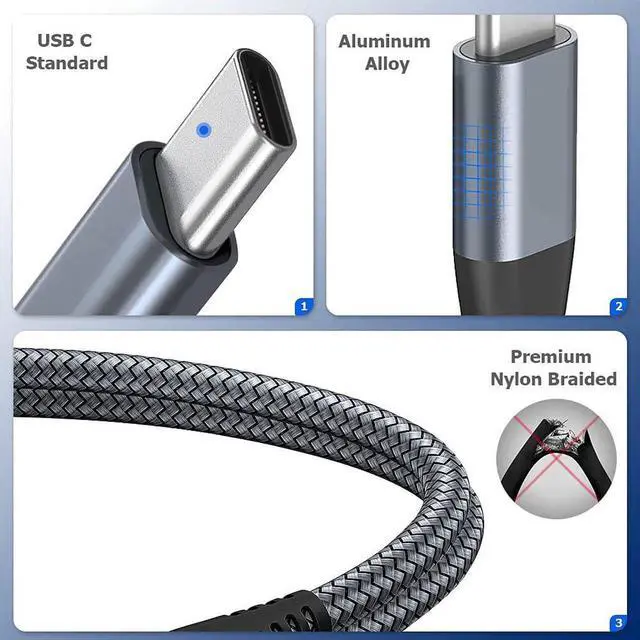 Alt view image 6 of 7 - USB C to USB C Cable [3.3ft, 3-Pack], 60W/3A Fast Charging USB Type C Charger Cord Compatible with S-a-m-s-u-n-g Galaxy S22/S22+, S21/S21+ Ultra 5G, S20/S20+ Ultra 5G, Note 20/10, Pixel, Switch & More